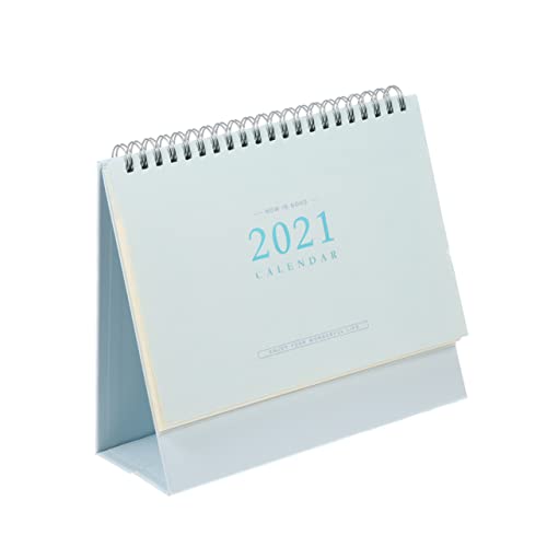 STOBOK 2021 Schreibtischkalender Stehtischkalender Kleiner Tischkalender Mini-ständer Flip-desktop-kalender Standkalender Organisatorseiten Des Jahreskalenders Wandkalender Papier Blue von STOBOK