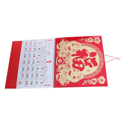 STOBOK 2025 Jahr Der Schlange Wandkalender Mondkalender Heimdekoration Chinesisches Tierkreiszeichen Schlangen Hängekalender Traditioneller Wandkalender Dekorativer Hängekalender von STOBOK