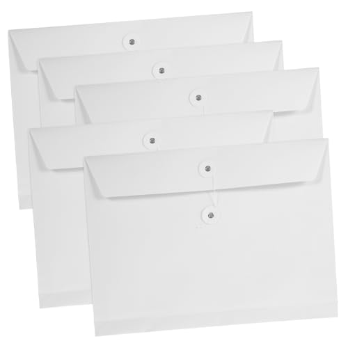 STOBOK 5St Tüte aus Kraftpapier Storage Boxes aufbwahrungs-Box verstauungsboxen ablagefach Aktentasche Ordnerumschläge Aufbewahrungstaschen für Dokumente Dokumententaschen aus Papier Weiß von STOBOK