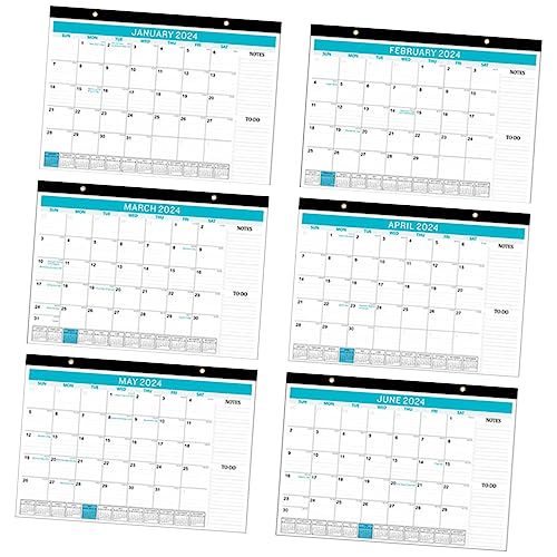 STOBOK Englischer Wandkalender 2024 Englischer Hängekalender Nummer Whiteboard-marker Trocken Abwischbar Ewige Kalender Großer Kalender Tischkalender Digitale Wanduhr Papier Blue von STOBOK