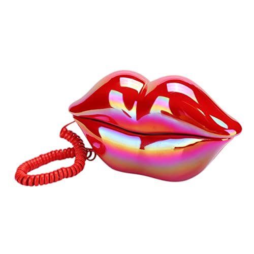 STOBOK Telefon mit roter Lippe festnetztelefon festnetz telefon Red Lip Dial-Telefon Auto für schnurgebundenes telefon rote Lippenverzierung Schnurgebundenes Red-Lips-Telefon elektronisch von STOBOK