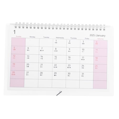 STOBOK Tischkalender 2025 Kalender Dekor Mondkalender 2025 Chinesischer Kalender Schreibtisch-flip-kalender Standkalender Für Den Schreibtisch Stehender Flip-kalender Black Papier von STOBOK