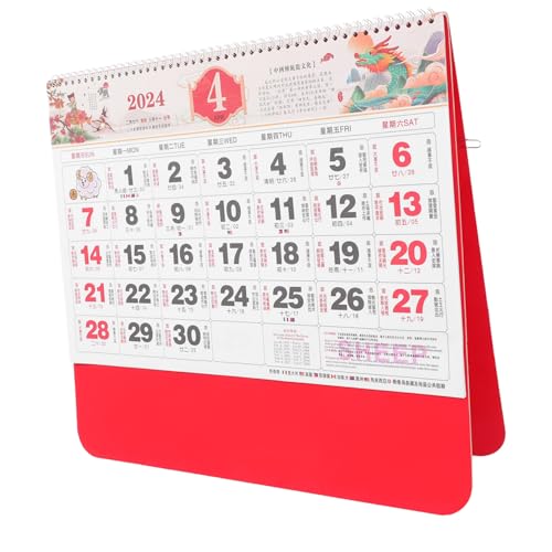 STOBOK großes Whiteboard für die Wand digitale Uhrenwand magnetischer Kalender Radio Monat bürodeko büro dekoration Wandkalender zum Aufhängen Wandkalender für das neue Jahr Papier rot von STOBOK