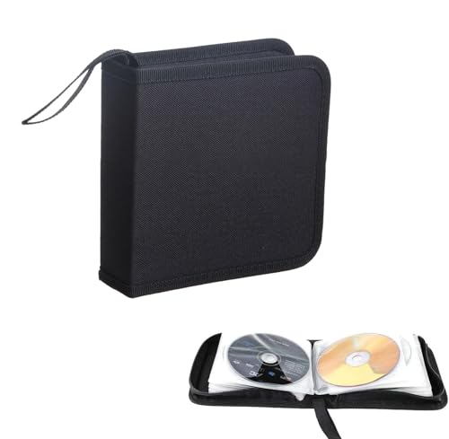 STOUCLA CD Tasche, Schwarz CD DVD Discs Aufbewahrungstasche für 40 Discs, CD Aufbewahrungstasche für Auto und Zuhause von STOUCLA