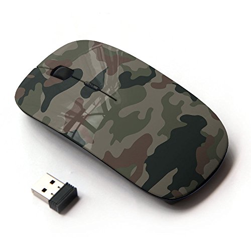 STPlus Armee-Camo Camouflage-Muster (Dschungel-Grün # 5) 2,4 GHz Wireless drahtlose Maus mit ergonomischem Design und Nano-Empfänger von STPlus