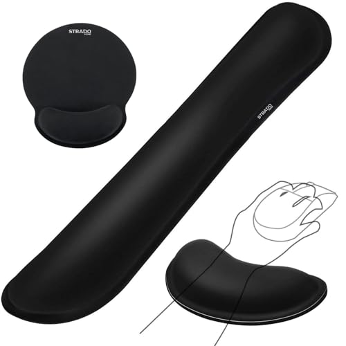 STRADO Set 3 x Handballenauflage Mauspad Tastatur Wrist Rest | Tastatur Handauflage Pad Gelkissen | Mauspad Ergonomisch Handgelenk | Büroelektronik Zubehör | Ergonomic Gaming Pillow von STRADO