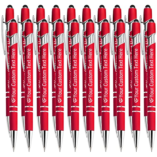 STREADVE Kugelschreiber mit Gravur Namen 20 Stück Kugelschreiber Personalisiert Stift Personalisierter Hochwertig Kugelschreiber Geschenk für Hochzeit Geburtstag Geschäftsförderung, Rot von STREADVE