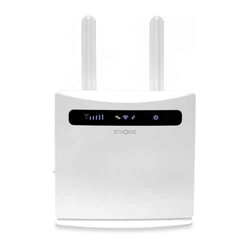 STRONG | 4G LTE Router 300 | Mobiler Hotspot | Bis zu 150 Mbps 4G/300 Mbps WLAN | 4 LAN-Anschlüsse | Für alle SIM-Karten geeignet | Abnehmbare Antennen | Einfache Installation | weiß von STRONG