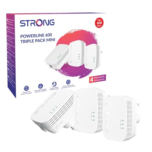 STRONG Mini Powerline Kit 3er-Pack AV600 von STRONG