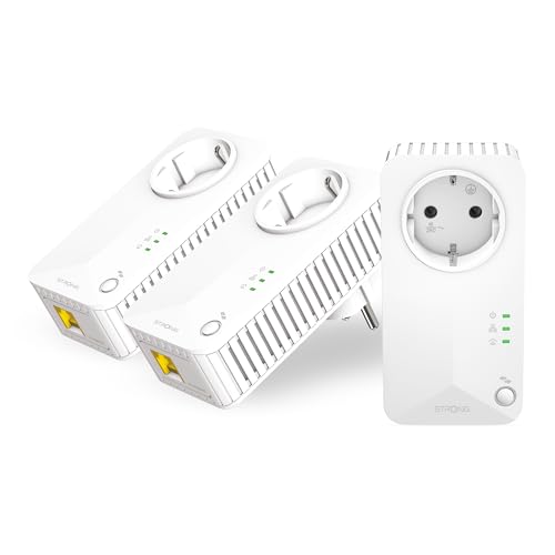 STRONG - Powerline 600 Triple EU Set - 3 Powerline-Adapter 600 Mbps - Fast-Internetzugang - integrierte Steckdose - 300 m Reichweite - Für alle Router - LAN-Anschluss - Easy-Installation - weiß STRONG - Powerline 600 Triple EU Set - 3 Powerline-Adapter 600 Mbps - Fast-Internetzugang - integrierte Steckdose - 300 m Reichweite - Für alle Router - LAN-Anschluss - Easy-Installation - weiß von STRONG