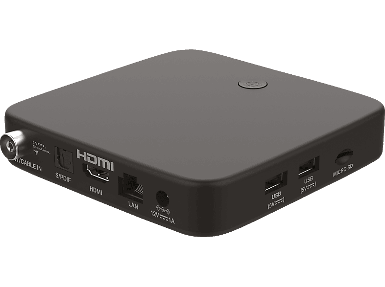 STRONG SRT 423 - 3 IN 1 SMART TV BOX mit T2/ C Tuner Smart Box (DVB-T2 HD, DVB-C, DVB-C2, Schwarz) von STRONG