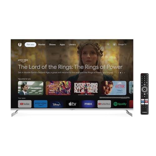 STRONG SRT55UF8733, 4K QLED Smart TV 55 Zoll: Streamen mit Netflix, Prime Video, Disney+ auf höchstem Niveau - Dolby Atmos, Google TV und Sprachsteuerung inklusive von STRONG