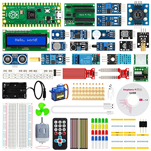 STUUC Raspberry Pi Pico Starter Kit kompatibel mit Arduino IDE,Raspberry Pico Kit RP2040 Chip mit Online-Tutorials,unterstützt C/C++ Python 62 Zubehör für Anfänger Experten von STUUC