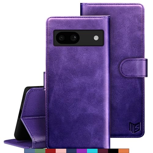 SUANPOT [RFID Schutz für Google Pixel 8A Hülle PU Leder Handyhülle Lederhülle Klapphülle Kartenfach Flip Cover für Pixel 8A Handy hülle Leather Wallet Phone Case Violett von SUANPOT