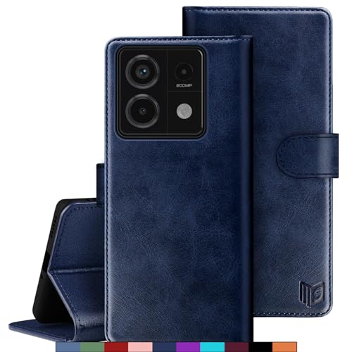 SUANPOT [RFID Schutz für Xiaomi Redmi Note 13 Pro 5G/Poco X6 5G Hülle PU Leder Handyhülle Lederhülle Klapphülle Kartenfach Flip Cover für Redmi Note 13 Pro Handy hülle Wallet Phone Case Blau von SUANPOT