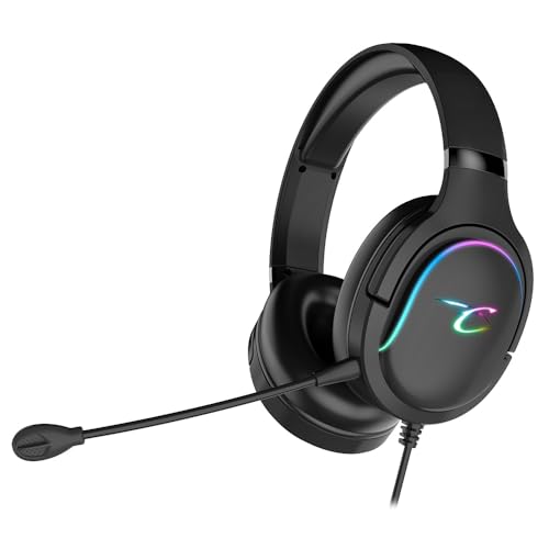 Subsonic – Spectra Gaming-Headset für PS5 PS4 PC Xbox, Gaming-Kopfhörer mit 40-mm-Lautsprecher, neigbares Mikrofon, integrierte Lautstärkeregelung und Stummschalttaste - Weiß und Schwarz. von SUBSONIC