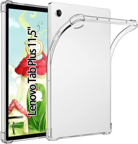 TPU Silikon Hülle für Lenovo Tab Plus (TB351FU) 11,5" 2024, Verstärkt Ecken TPU Bumper Rückenschutzhülle, [Stoßfest] [Kratzfest], Transparent von SUEEWE