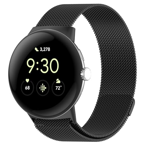 SUGARJAR Metall Armband Kompatibel mit Google Pixel Watch 3 41mm,Pixel Watch 2/1,Magnetisch Ersatzarmband für Google Pixel Watch 3 41mm(2024)/2(2023)/1(2022) für Damen Herren von SUGARJAR