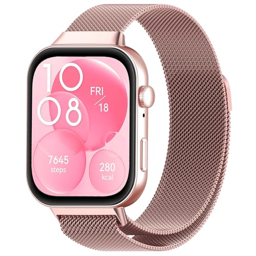 SUGARJAR Metall Armband Kompatibel mit Huawei Watch Fit 3,Magnetisch Ersatzarmband für Huawei Watch Fit 3 für Damen Herren von SUGARJAR