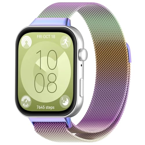 SUGARJAR Metall Armband Kompatibel mit Huawei Watch Fit 3,Magnetisch Ersatzarmband für Huawei Watch Fit 3 für Damen Herren von SUGARJAR