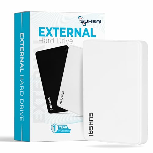 SUHSAI Tragbare Externe Festplatte 500 GB HDD Backup-Speicher mit USB 2.0 Schnelle Datenübertragung, Ultra Slim & Light Festplatte 2,5 Zoll kompatibel mit PC, Mac, Window, Gaming, Laptop und Desktop von SUHSAI