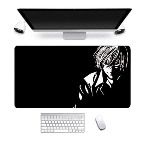 SUIBOZ Death Note Mauspad Gaming-Mauspad, Anime-Death Note-Charakter, bedrucktes Mauspad, rutschfeste Gummiunterseite, Computertastaturmatte für Gaming-Büro, 800 x 300 mm (Typ9, 80 x 30 cm) von SUIBOZ