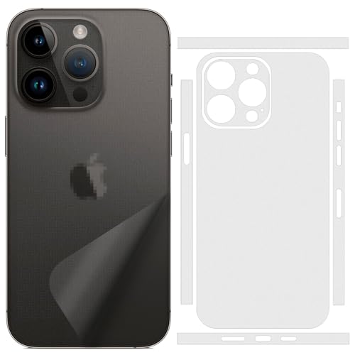 SUKIDIOVQ Schutzfolie für iPhone 16, transparent, matt, für Rückseite und Seitenränder, Kamera, Vinyl, schmal, 2 Stück von SUKIDIOVQ