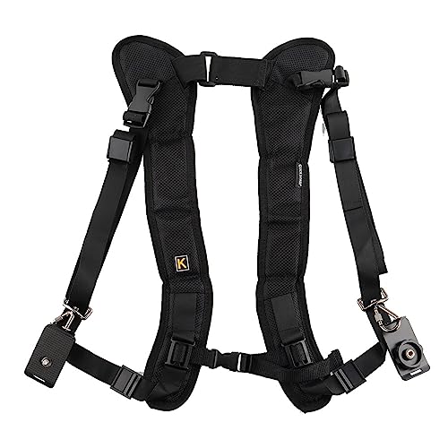 SUMMITDRAGON Kameragurt Doppelter Schultergurt Kameragurt Schnellverschluss Verstellbarer Kameragurt Gürtel für DSLR SLR Kamera Schultergurt Schnellverschluss Slings Clip Gürtel für DSLR-Fotografen von SUMMITDRAGON