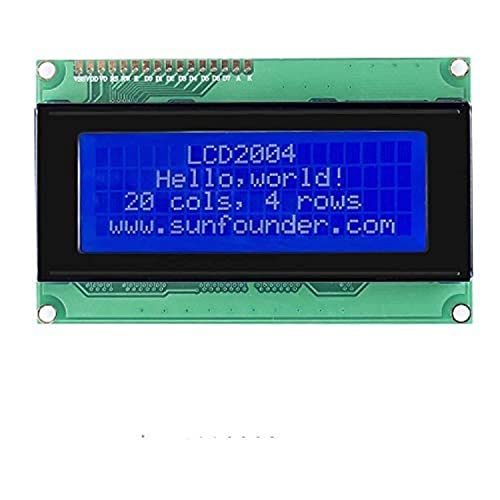 SunFounder LCD2004 Module with 3.3V Backlight for Arduino R3 Mega2560 Raspberry Pi Display of 20x4 White Characters on Blue Background. von SUNFOUNDER