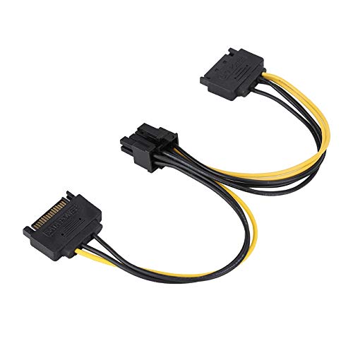 SUNGOOYUE Doppelter -zu-PCI-Express-Adapter, 15-poliger -Stecker auf 8-polige PCI-Express-Buchse, Grafikkarten-Stromadapterkabel, 20 cm von SUNGOOYUE