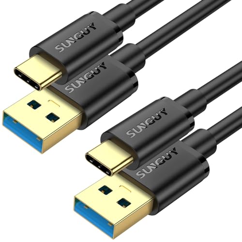 SUNGUY USB C Kabel, [2 Stück 0,5m] USB auf USB C Kabel 10Gbps USB 3.1 Gen 2 USB C Ladekabel und Datenkabel Kompatibel mit iPhone 16/15 Pro Max,Galaxy S24 S23 S22, SSD von SUNGUY