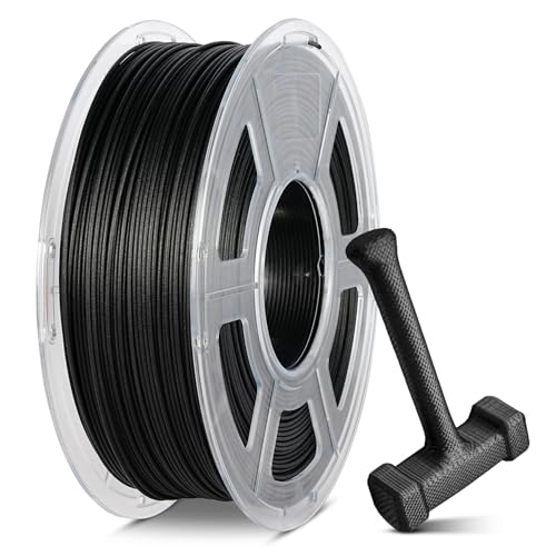 SUNLU 1KG PA6-CF 3D Filament 1.75mm, Wärmebeständig bis 209°C, besteht aus 80% PA-Nylon und 20% Carbonfasern, Steif/Stark/Hochtemperaturbeständig, für Industrielle Teile, Frostige Textur von SUNLU