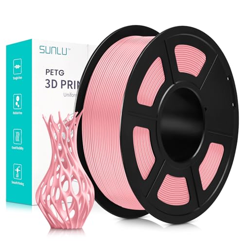 SUNLU PETG 3D Drucker Filament, sauber gewickelt, 1.75mm PETG 3D Filament, gute Schlagfestigkeit, PETG 3D Drucker Filament, Maßgenauigkeit +/- 0.02mm, 1kg Spule (2.2lbs), 320Meter, Sakura Rosa von SUNLU