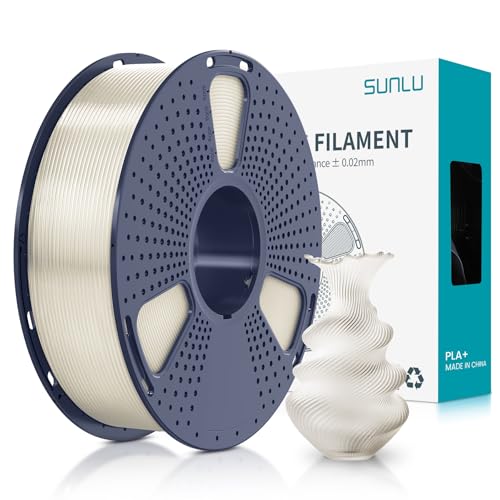 SUNLU PLA+ Filament 1.75mm, PLA Plus 3D Drucker Filament, Stärker belastbar, Neatly Wound, 1KG 3D Druck PLA+ Filament, Maßgenauigkeit +/- 0.02mm, Transparent von SUNLU