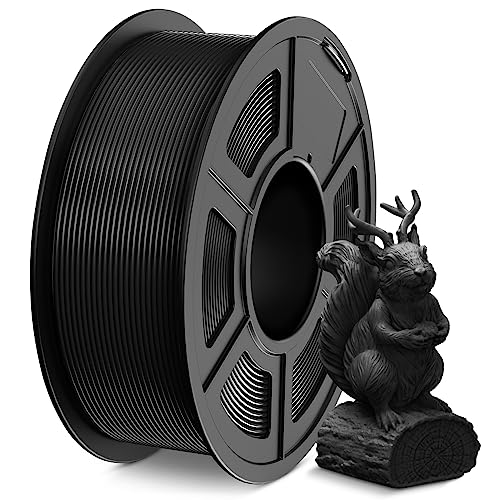 SUNLU PLA Filament 1.75mm,Sauber Gewickelt 3D Drucker Filament PLA 1.75mm,Einfach zu Verwenden,Maßgenauigkeit +/- 0,02mm, 1KG Spule 3D Filament, Kompatibel Mit den Meisten 3D Drucker, PLA Schwarz von SUNLU