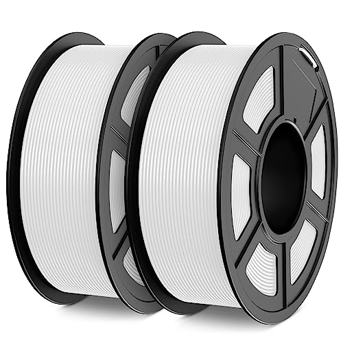 SUNLU PLA Filament 1.75mm,Sauber Gewickelt 3D Drucker Filament PLA 1.75mm,Maßgenauigkeit +/- 0,02mm, 1KG Spule 3D Filament, 2 Pack,Kompatibel Mit den Meisten 3D Drucker,PLA Weiß+Weiß von SUNLU