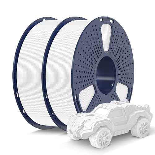 SUNLU PLA Filament 1.75mm,Sauber Gewickelt 3D Drucker Filament PLA 1.75mm,Maßgenauigkeit +/- 0,02mm, 1KG Spule 3D Filament, 2 Pack,Kompatibel Mit den Meisten 3D Drucker,PLA Weiß+Weiß von SUNLU