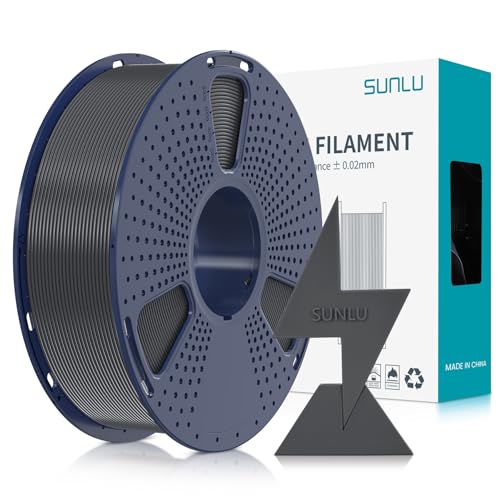 SUNLU PLA Filament Schnell Drucken 1.75mm, 3D Drucker PLA Filament mit Hoher Fließfähigkeit, Entwickelt für schnelles 3D Drucken, Rapid HS-PLA, Maßgenauigkeit +/- 0.02mm, 1KG Spule Grau von SUNLU