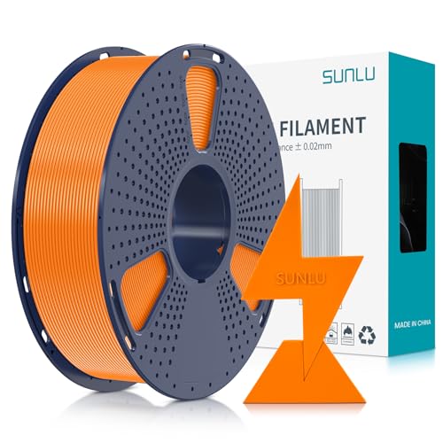 SUNLU PLA Filament Schnell Drucken 1.75mm, 3D Drucker PLA Filament mit Hoher Fließfähigkeit, Entwickelt für schnelles 3D Drucken, Rapid HS-PLA, Maßgenauigkeit +/- 0.02mm, 1KG Spule Orange von SUNLU