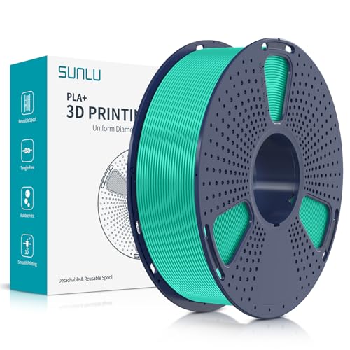 SUNLU PLA Plus 3D Druckerfilament, ordentlich gewickeltes PLA+ Filament 1.75mm, robustes 3D Filament, kompatibel mit 3D FDM Druckern, Maßgenauigkeit +/- 0.02 mm, 1kg Spule(2.2 LBS), Macaron Mintgrün von SUNLU