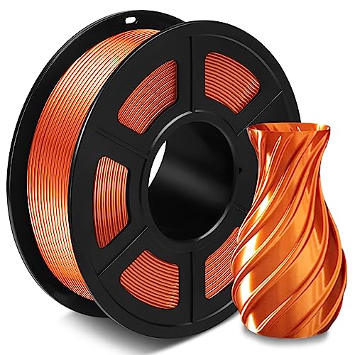SUNLU Silk PLA+ Filament 1.75mm, Glänzendes 3D Drucker Filament, PLA Plus Filament mit Seidige Druckoberfläche, Maßgenauigkeit +/-0.02 mm, 1KG Seide Rotes Kupfer von SUNLU