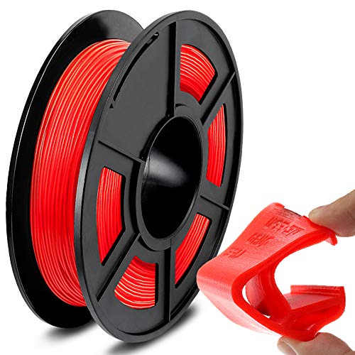 SUNLU TPU Filament 1.75 mm, Flexible TPU 3D Drucker Filament, Hohe Zähigkeit und Biegbarkeit, 500g Spule, Maßgenauigkeit +/-0.03 mm, Rot von SUNLU
