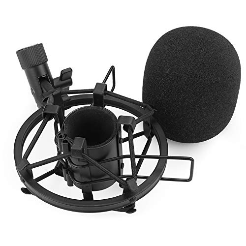 SUNMON SM58 Mikrofon-Stoßdämpferhalterung mit Schaumstoff-Windschutzscheibe zur Absorption von Vibrationen und Lärm, Pop-Filter geeignet für SM58-LC, SM58-CN Dynamic Mic von SUNMON