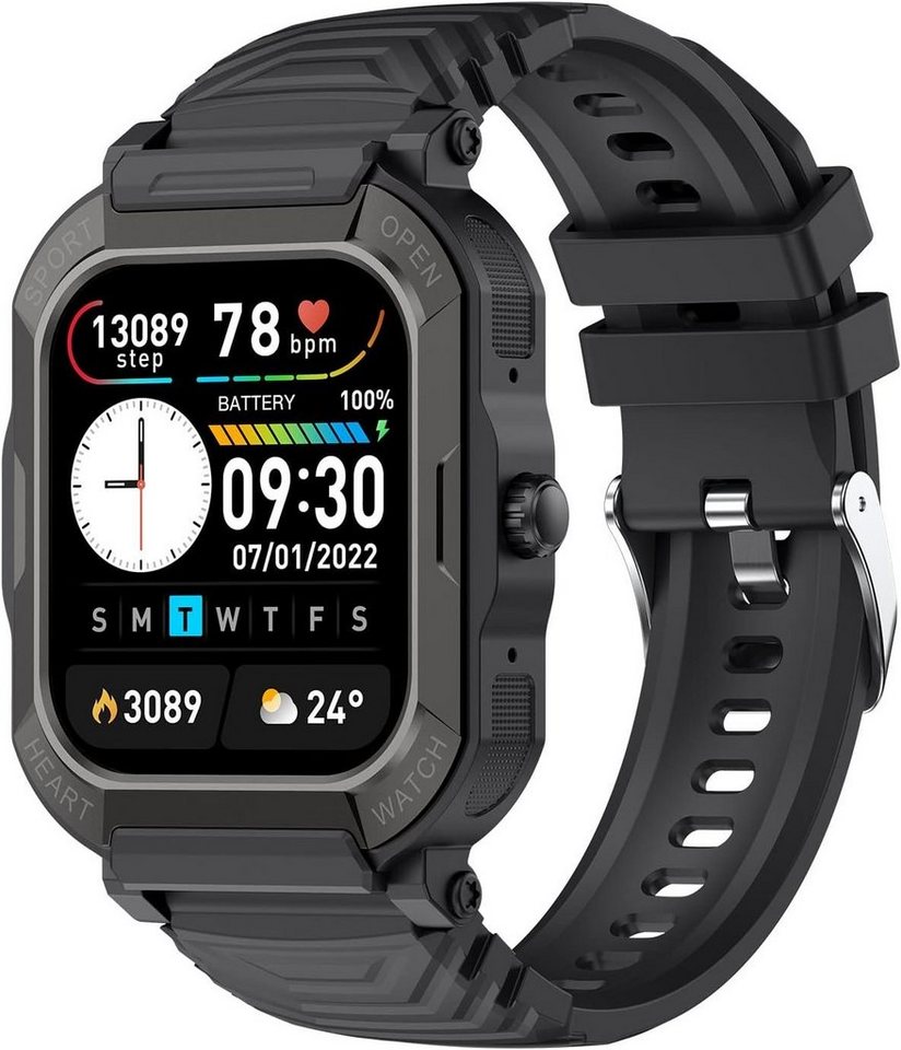 SUPBRO Smartwatch (1,91 Zoll, Andriod iOS), Telefonfunktion Fitnessuhr Anruf Voll Touchscreen Armbanduhr IP68 von SUPBRO