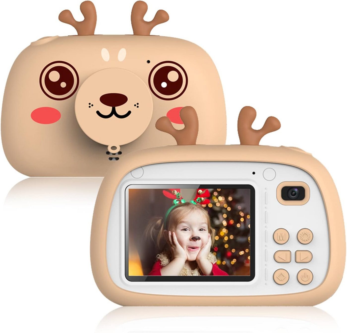 SUPBRO Weihnachtsmann Silikonhülle Fotoapparat 2.4" IPS-Bildschirm 1080P HD Kinderkamera (32G TF Karte Spielzeug für 3-12 Jahre Kinder) von SUPBRO