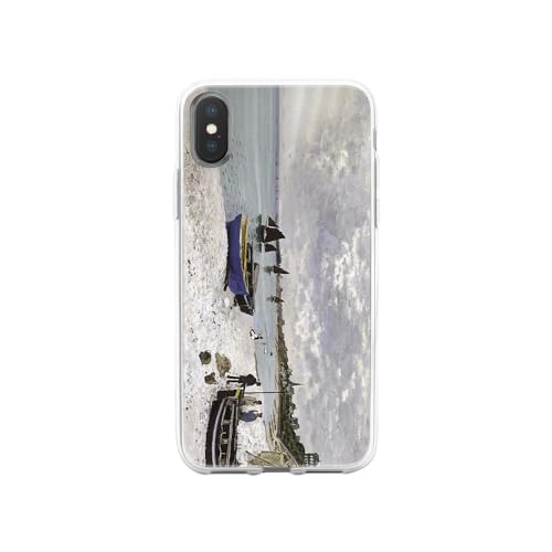 Transparente Schutzhülle für Apple iPhone, bedruckt in Frankreich, Claude Monet, La Plage de Saint-Adresse (iPhone X) von SUPER FABRIQUE