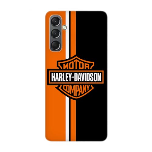 SUPER Factory Transparente Design-Schutzhülle für Samsung Galaxy, Bedruckt in Frankreich, Harley Davidson Logo OrangeGalaxy A55 von SUPER FABRIQUE