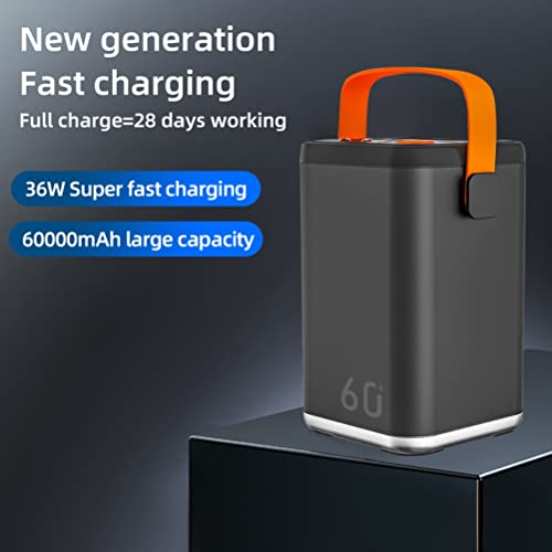 Powerbank, 60000 MAh, Schnellladung, Große Kapazität, Mobile Outdoor-Powerbank, Tragbare 36-W-Energiespeicher-Powerbank (Grau XB 6W) von SUPYINI