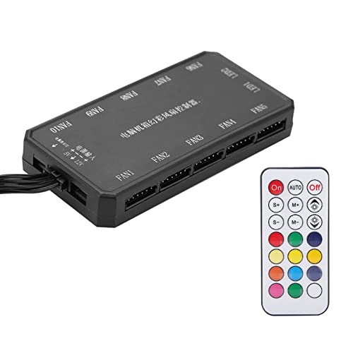 SUPYINI Kühlungslüftercontroller, Farbenfrohe Computer -Lüfter -Controller mit HF -drahtloser Steuerung, 15 M Abstand für den Bequemen Betrieb SUPYINI Kühlungslüftercontroller, Farbenfrohe Computer -Lüfter -Controller mit HF -drahtloser Steuerung, 15 M Abstand für den Bequemen Betrieb von SUPYINI