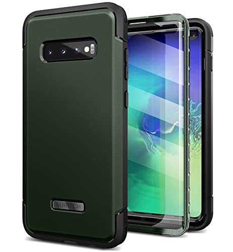 SURITCH Kompatibel mit Samsung Galaxy S10 Plus Hülle 360 Grad Hüllen mit Integriertem Displayschutz Komplettschutz Handyhülle Schutzhülle für Samsung Galaxy S10 Plus 6,4 Zoll(Dunkelgrün) von SURITCH